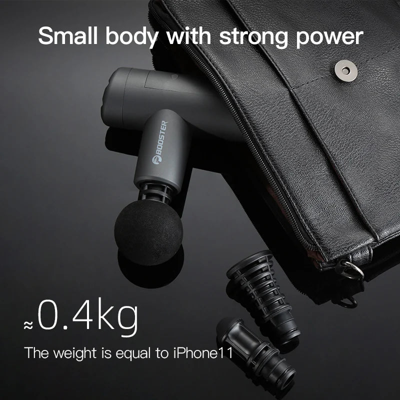 Mini Pistola de Massagem Booster X – Vibrador Elétrico para Corpo e Fitness