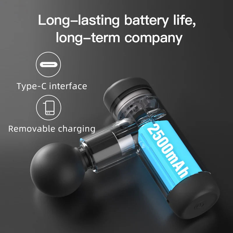 Mini Pistola de Massagem Booster X – Vibrador Elétrico para Corpo e Fitness