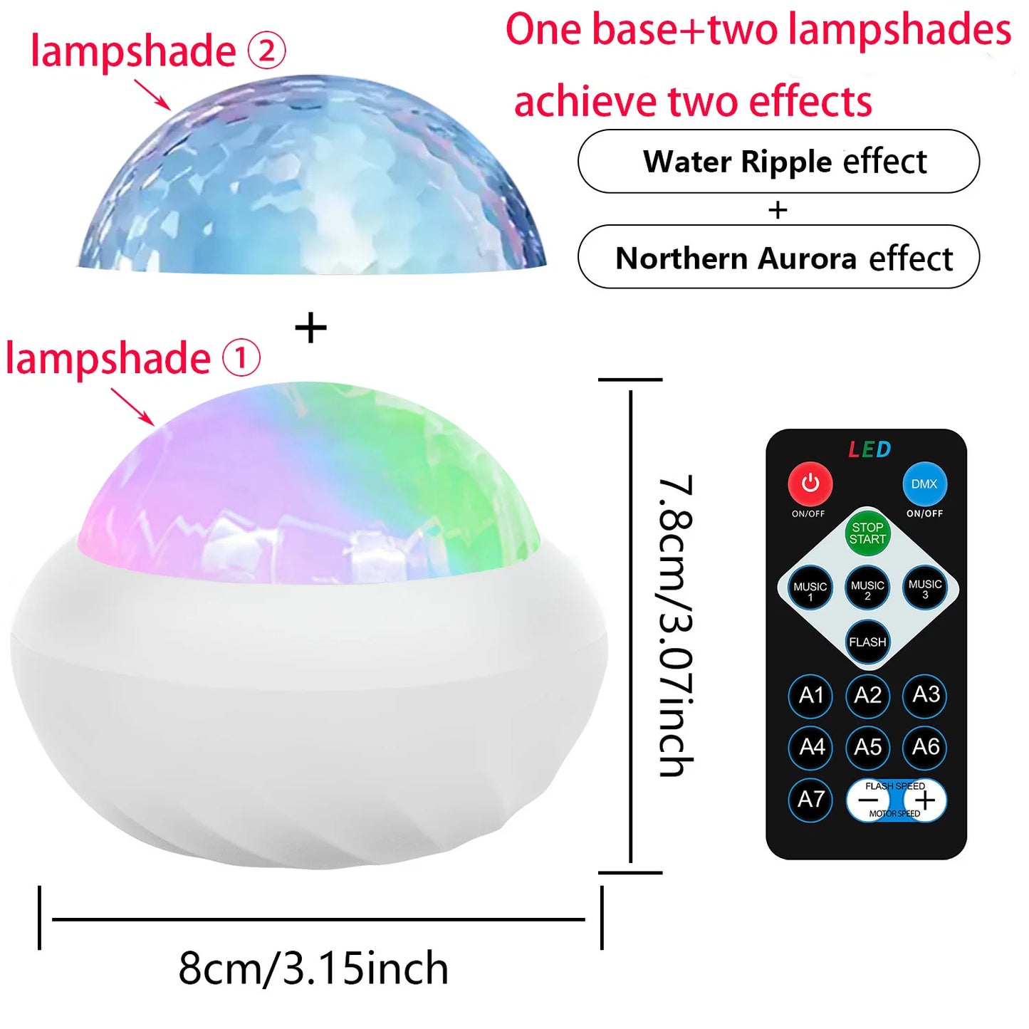 Magical Aurora – Projetor de luz e cores com controle remoto
