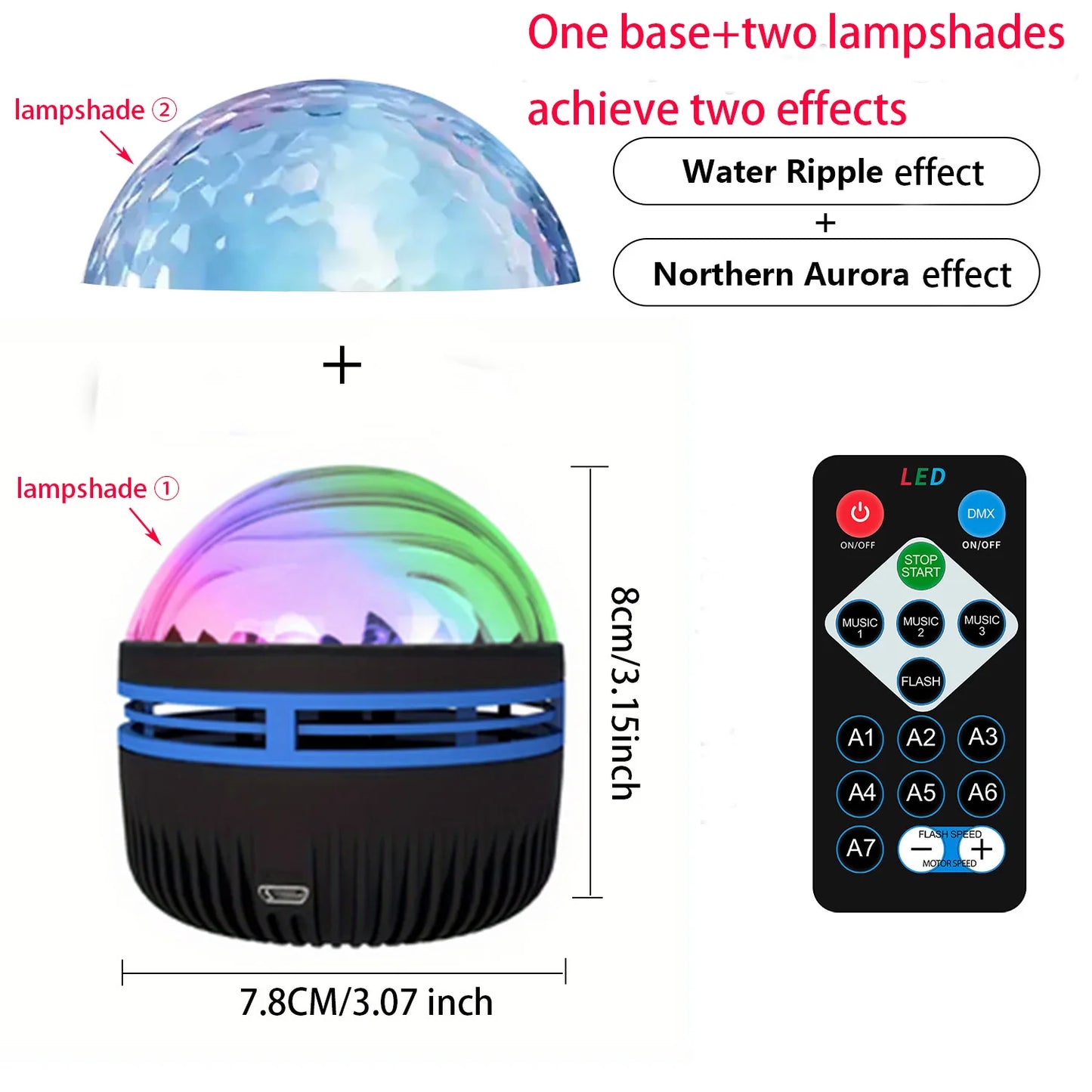 Magical Aurora – Projetor de luz e cores com controle remoto