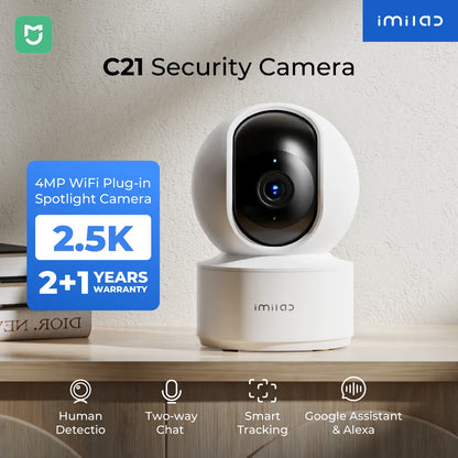 Câmera Inteligente IMILAB C21 2.5K – Monitor 360° com Visão Noturna e Áudio Bidirecional via App