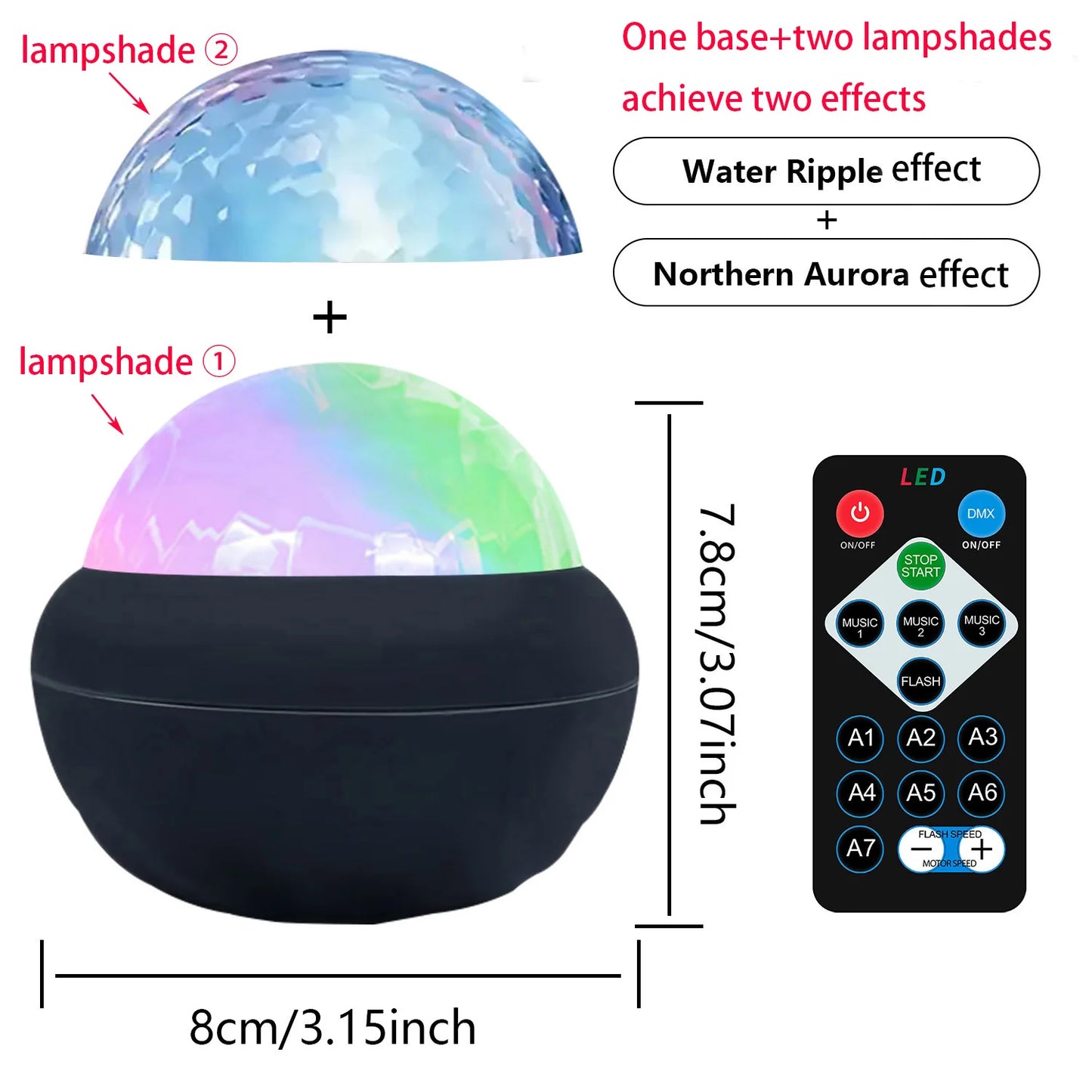 Magical Aurora – Projetor de luz e cores com controle remoto