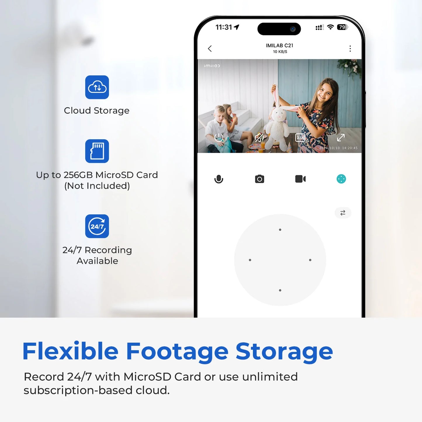 Câmera Inteligente IMILAB C21 2.5K – Monitor 360° com Visão Noturna e Áudio Bidirecional via App